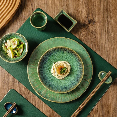 assiette japonaise verte ronde