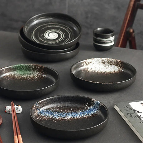 assiette japonaise noire