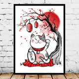 tableau-japonais-chat-mignon-kawaii