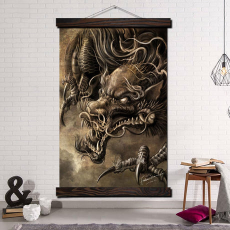 tableau-japonais-moderne-dragon-suspendu