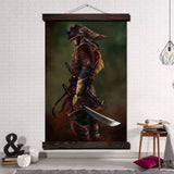 tableau-japonais-guerrier-traditionnel-suspendu